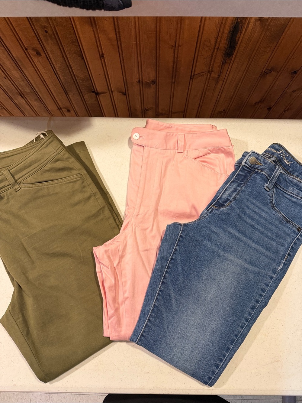 Women’s Jeans - Pink, Olive & Blue Trio size 10